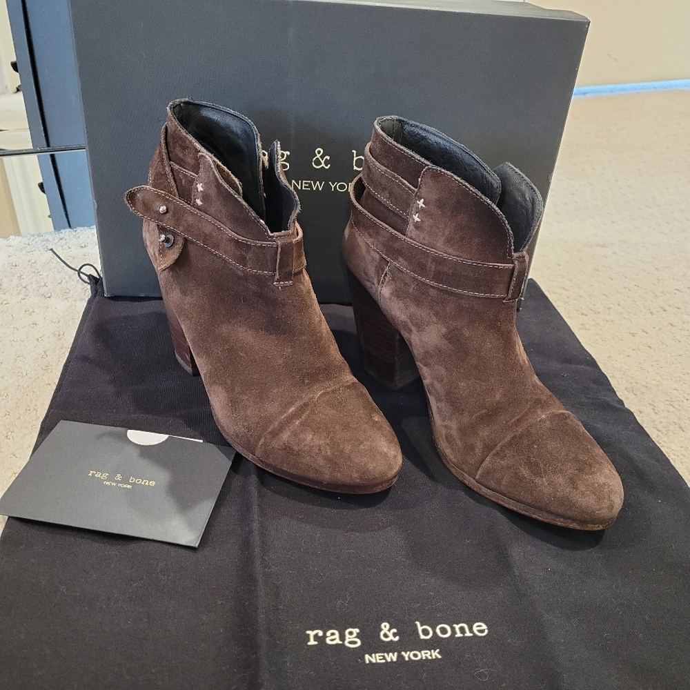 Rag & Bone Harrow Boots Bootie Suede Leather